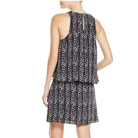 Joie Everla Sleeveless Polka Dot Printed Silk Dress in Caviar Porcelain Size XS - Picture 2 of 6
